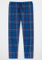 Lounge pants long woven organic cotton plaid indigo - Mix+Relax