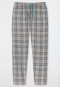 Loungehose lang Webware Organic Cotton Karos braungrau - Mix+Relax