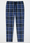 Pantalon d'intérieur long matière tissée coton bio, carreaux bleu nuit - Mix+Relax