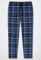 Long lounge pants woven fabric organic cotton check midnight blue - Mix & Relax