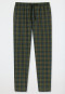 Lounge pants long woven fabric organic cotton check olive - Mix & Relax