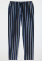 Lounge pants long woven fabric organic cotton stripes midnight blue - Mix & Relax