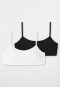 Brassière pour fille en pack de 2 Coton bio blanc / noir - 95/5