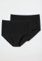 Maxi panty 2-pack organic cotton black - 95/5