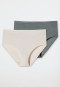 Midi panty 2-pack sand/jade - Modal Essentials