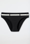 Mini bikini bottoms lined striped stretchy belt black - California Dream