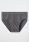 Minislip Feininterlock gestreift anthrazit - Fine Interlock