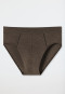 Mini briefs organic cotton piping heather taupe - Comfort Fit