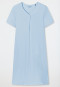 Camicia da notte a maniche corte in Interlock con scollo a V, blu aria - Comfort Fit