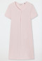 Sleep shirt short-sleeved interlock V-neck soft pink - Comfort Fit