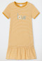 Short-sleeved sleep shirt organic cotton bamboo flounce stripes daisy - Natural Love