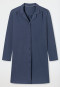 Camicia da notte a maniche lunghe con collo a revers, tessuto Interlock, abbottonatura, blu - Comfort Fit
