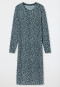 Sleepshirt langarm Interlock weite Passform Blumenprint dunkelblau - Classic Comfort Fit