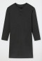 Sleep shirt long-sleeved organic cotton button placket stripes anthracite - Comfort Nightwear