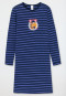 Sleep shirt long-sleeved organic cotton stripes horse horseshoe blue - Horse World