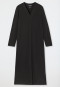 Camicia da notte a maniche lunghe in cotone biologico con scollo a V, antracite - Comfort Nightwear