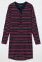 sleep shirt long sleeve stripes button placket black-red - selected! premium inspiration