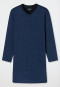 Sleep shirt long-sleeved V-neck houndstooth navy - Comfort Essentials