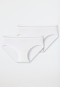 2-pack white, double rib panties - Long Life Cotton