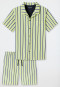 Pajamas short woven fabric button placket striped yellow / blue - Pyjama Story