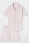 Pajamas short woven fabric stripes lilac - Pyjama Story