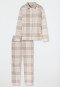 Pyjama lang Flanell beige kariert - Selected Premium Warming