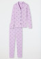 Pyjama long coton bio patte de boutonnage curs lilas - Pyjama Story
