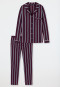 Pyjama long satin tissé col revers rayures lilas - selected! premium inspiration