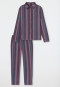 Pyjama lang Webware Streifen multicolor - Modern Nightwear