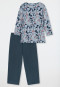 Pajamas 3/4-long blue-grey patterned - Comfort Nightwear