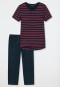 Pyjama 3/4 rayures noires-rouges - selected! premium inspiration