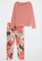 Schlafanzug 7/8 Doppelripp papaya - Modern Nightwear