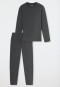 Pyjama dubbelrib lange donkergrijs gemêleerd - Modern Nightwear