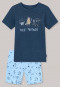 Pyjama kort bamboe bever vissen donkerblauw - Natural Love Story