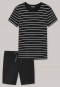 Pajamas short Bermuda stripes black - selected! premium