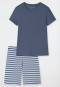Pajamas short organic cotton blue - Essential Stripes
