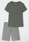 Pyjama court coton bio jade - Essential Stripes