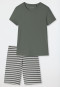 Pyjama kort biologisch katoen jade - Essential Stripes