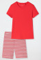 Pyjama kort biologisch katoen rood - Essential Stripes