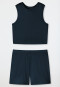Pajamas short double rib organic cotton dark blue - Ocean Flow
