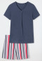 Pyjama court interlock encolure en V multicolore - Comfort Fit
