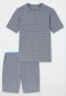 Schlafanzug kurz Jacquard admiral kariert - Selected Premium