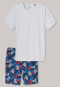 Schlafanzug kurz Jersey grau-meliert - Surfer Style
