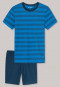 Pajamas short jersey crew neck striped royal blue - Surfer Style