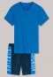 pajamas short jersey V-neck royal blue - Surfer Style