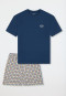 Pyjama court à carreaux bleu atlantique - Teens Nightwear