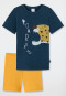 Pyjamashort biologisch katoen bamboe luipaard indigo - Natural Love