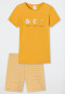 Schlafanzug kurz Organic Cotton Bambus Ringel Margariten gelb - Natural Love