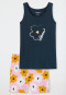 Short pajamas organic cotton flower anthracite - Happy Summer