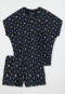 Short pajamas organic cotton flowers anthracite - Happy Summer